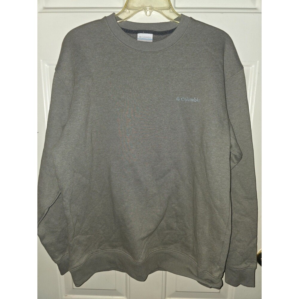 Columbia Crew Neck Cotton Blend Sweatshirt Green Men's L Embroidered Logo